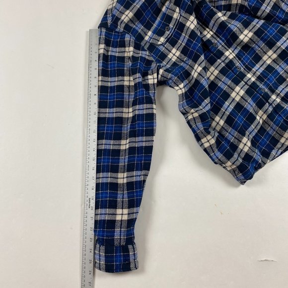 Orvis Flannel Shacket Shirt Jacket Mens Large Blue Check Plaid Cotton - Picture 11 of 12